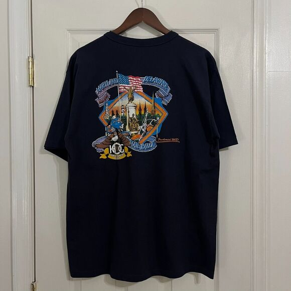 Vintage 2002 Harley H.O.G. State Rally Tee | MD/DE Event Shirt Henley | Size L - Picture 5 of 6